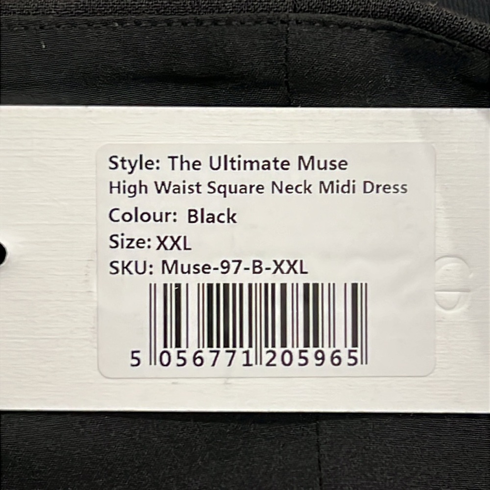 Classic Black Midi Dress - Elegant Square Neck - Picture 10 of 13